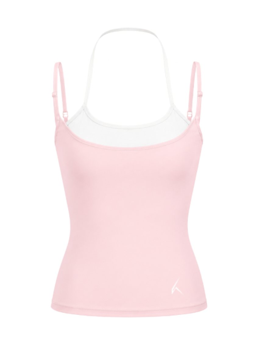KAEV layered cami top in pink and white